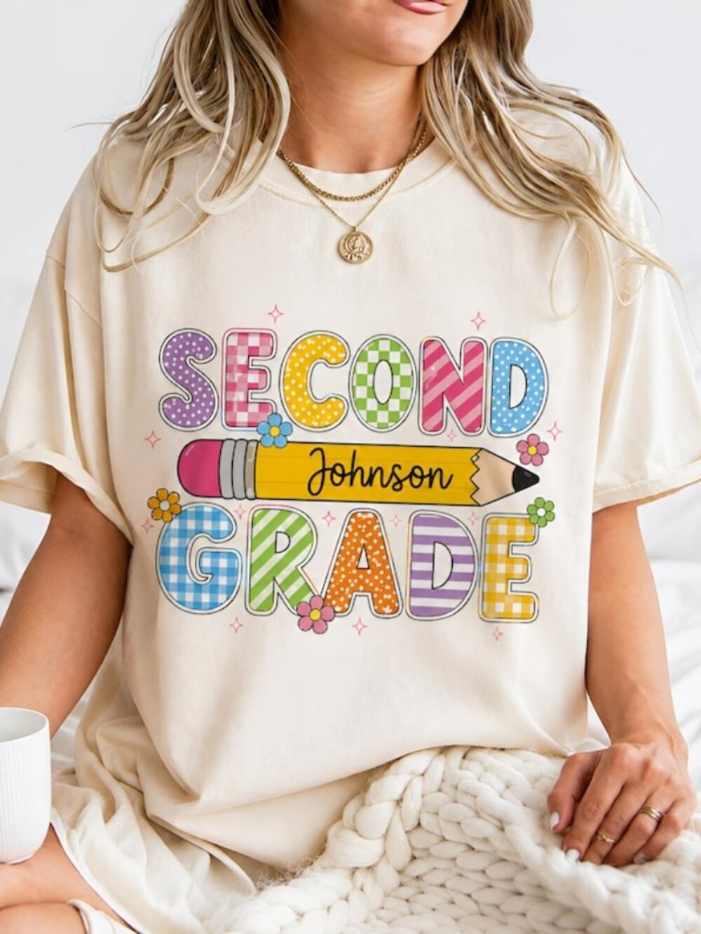 Personalized Second Grade Shirt, Custom Kids Name Back To School Tee